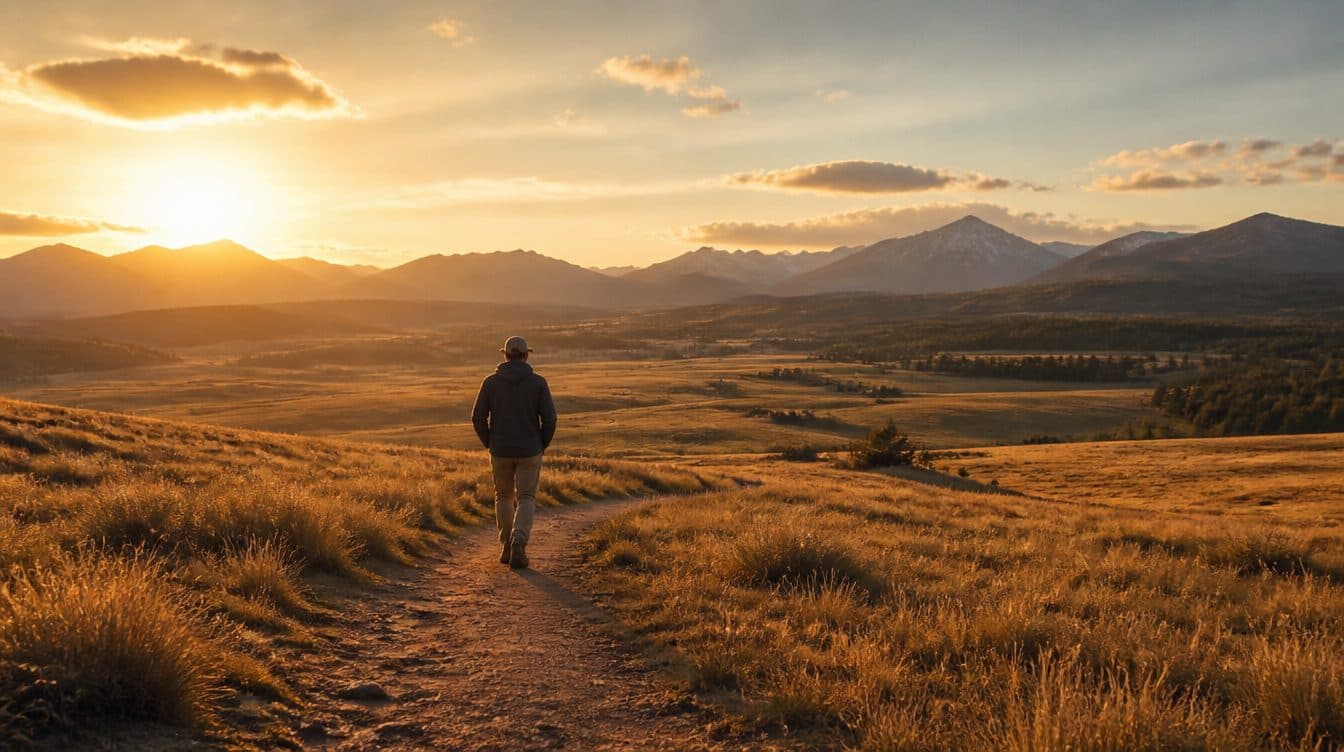 Adult taking a calm walk outdoors after an online EMDR therapy session