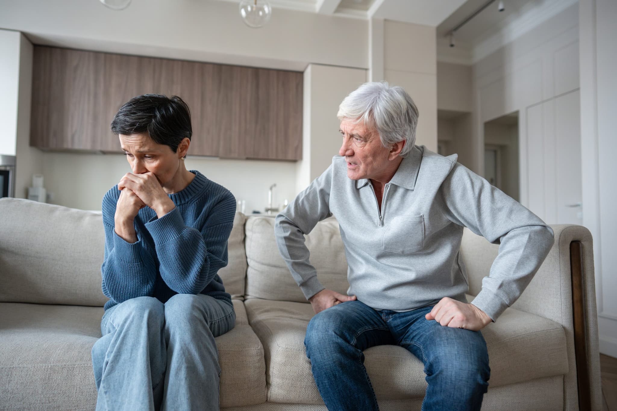 angry,hysterical,husband,with,controlling,behavior,toward,scared,wife,on