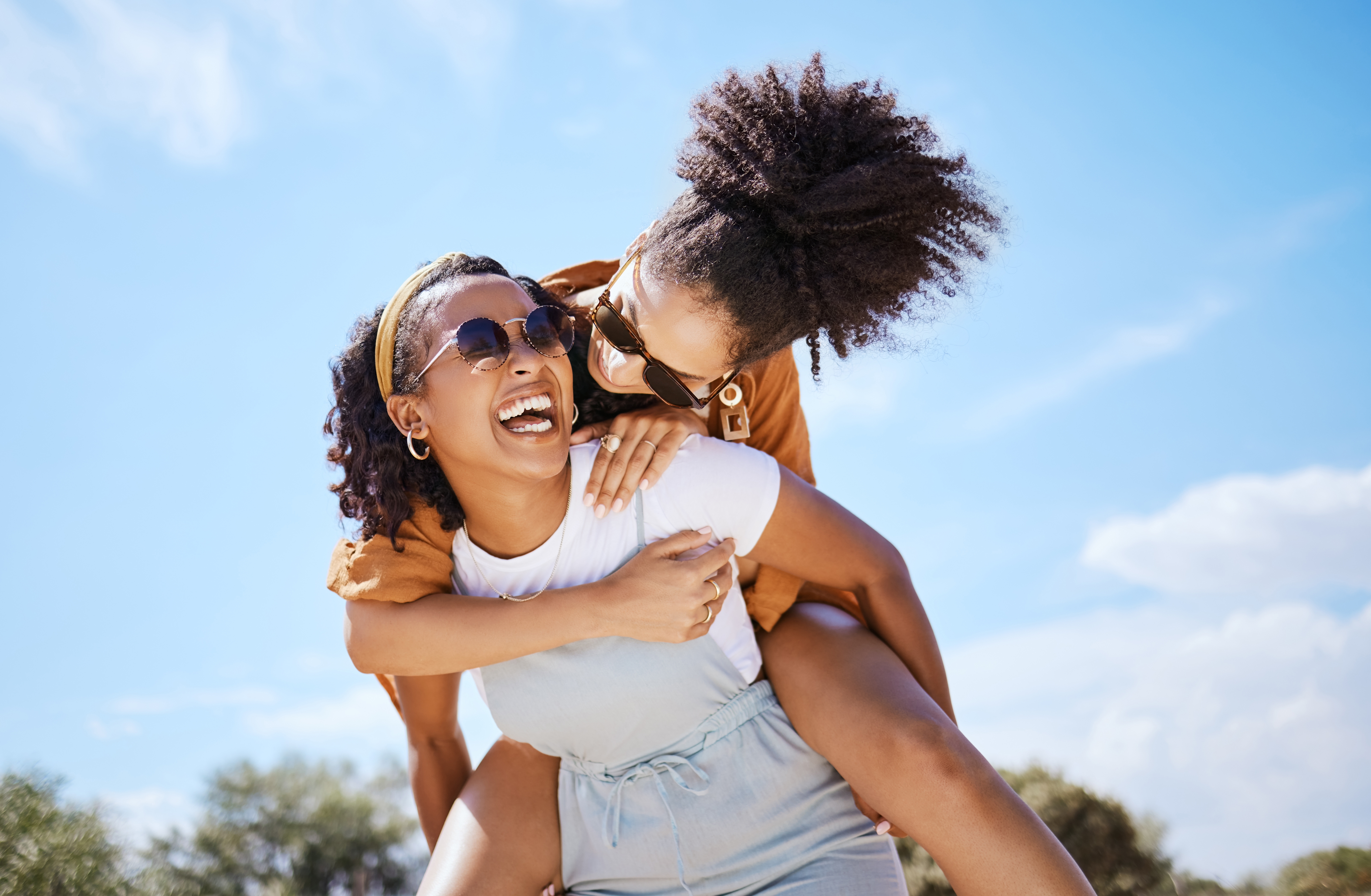 freedom,,friends,and,black,women,at,a,beach,,crazy,and