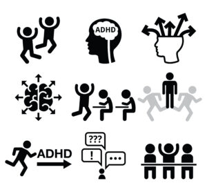 adhd, ,attention,deficit,hyperactivity,disorder,vector,icons,set